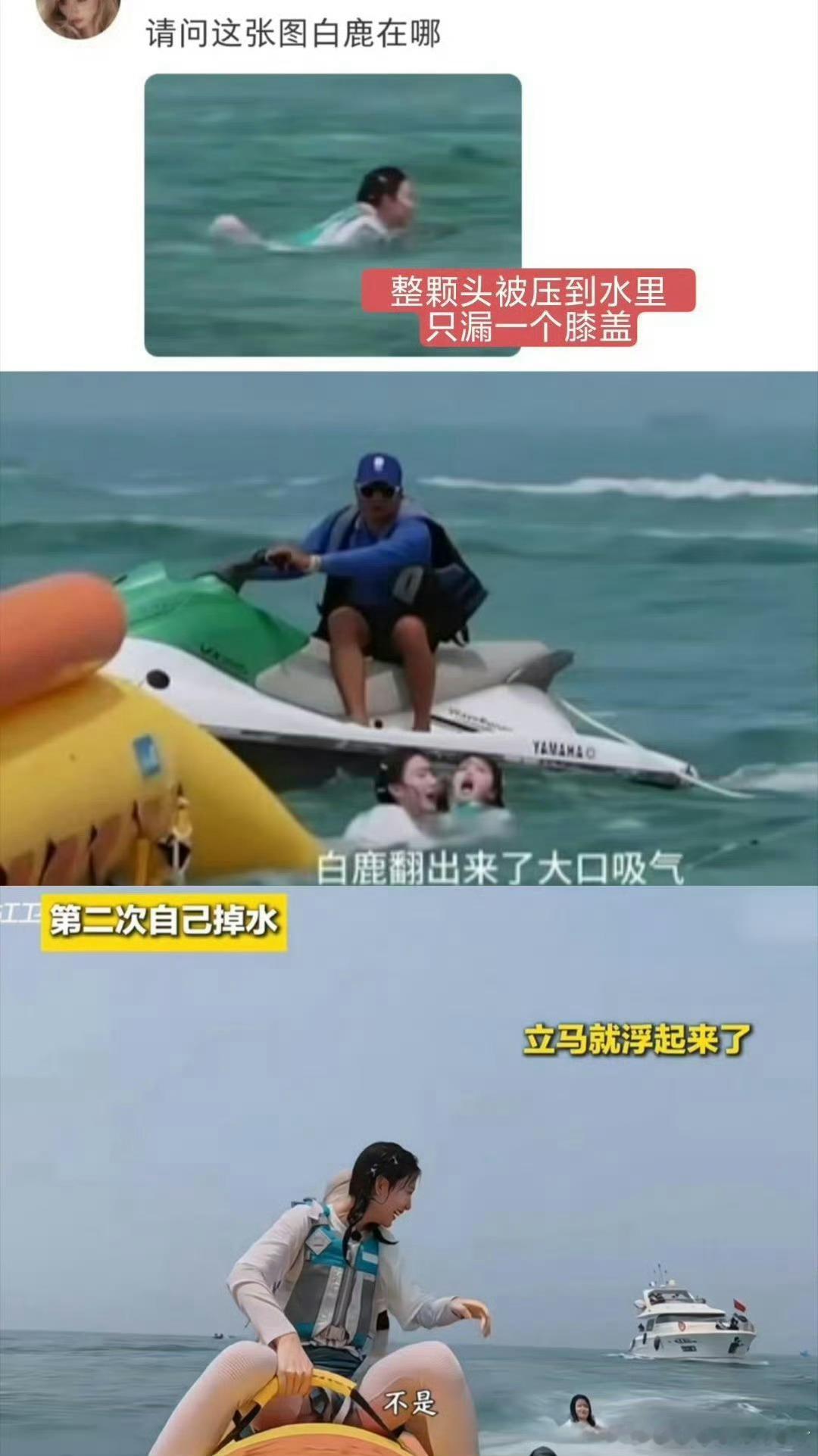 白鹿跑男争议 内娱综艺审美巨变从动作上看，确实不太像救人啊…节目组应该都有救生衣