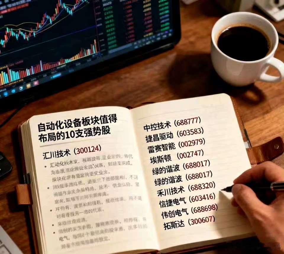 自动化设备板块，可能值得布局的10支股票，具体分析如下：1. 汇川技术（3001
