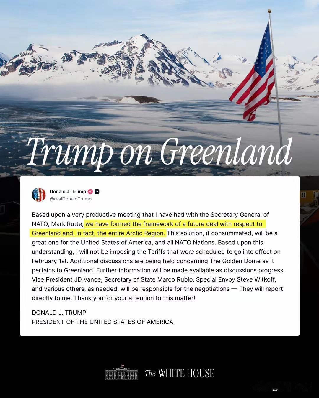 朝令夕改，特朗普这是被吕特拍马屁“拍”开心了
白宫转发了特朗普的一条社交媒体文章