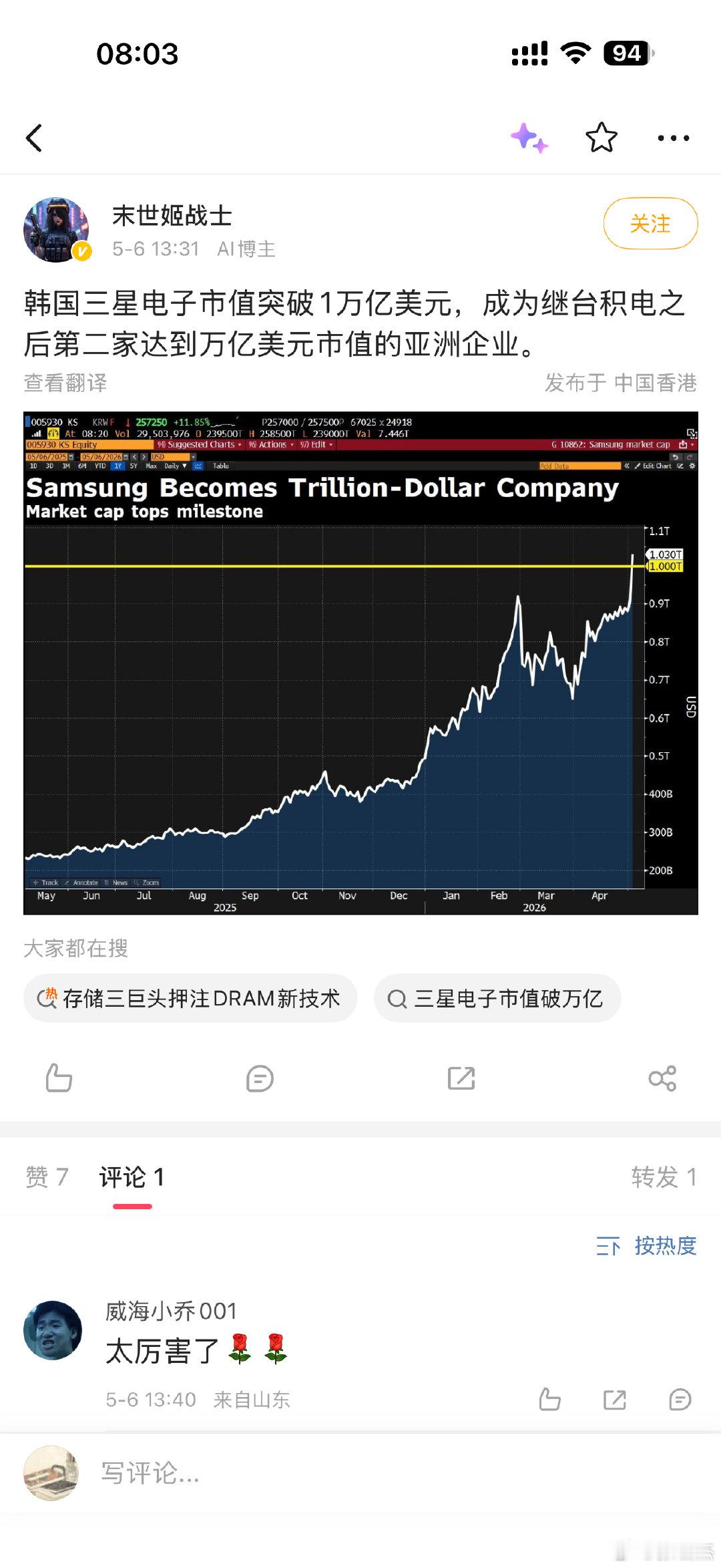 昨天关于三星的两个重要新闻。￼第一条新闻是世界上绝大多数国家关注的，但是在中国网
