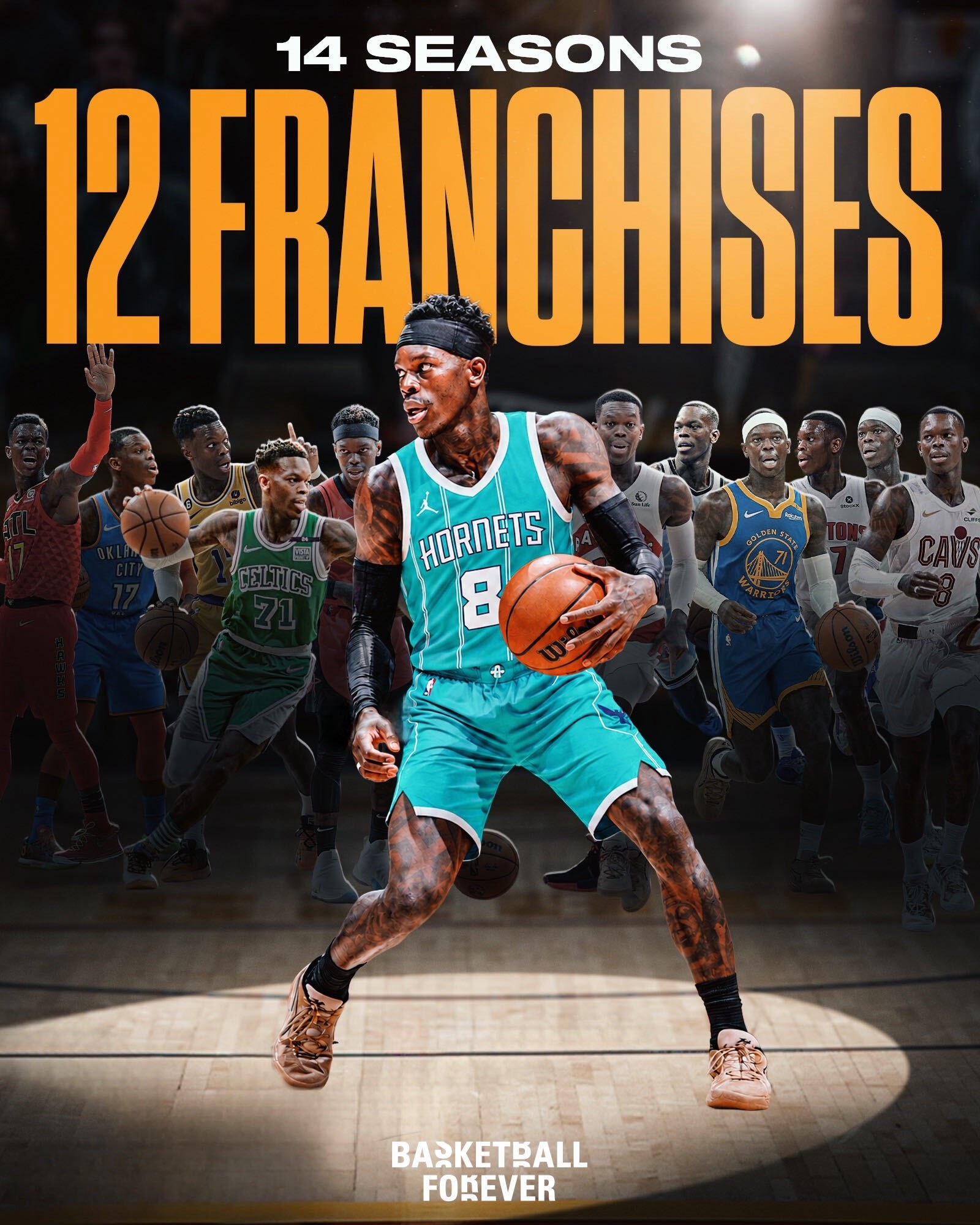 NBA 夏洛特黄蜂队即将成为丹尼斯·施罗德效力的第12支NBA球队！施罗德距离追
