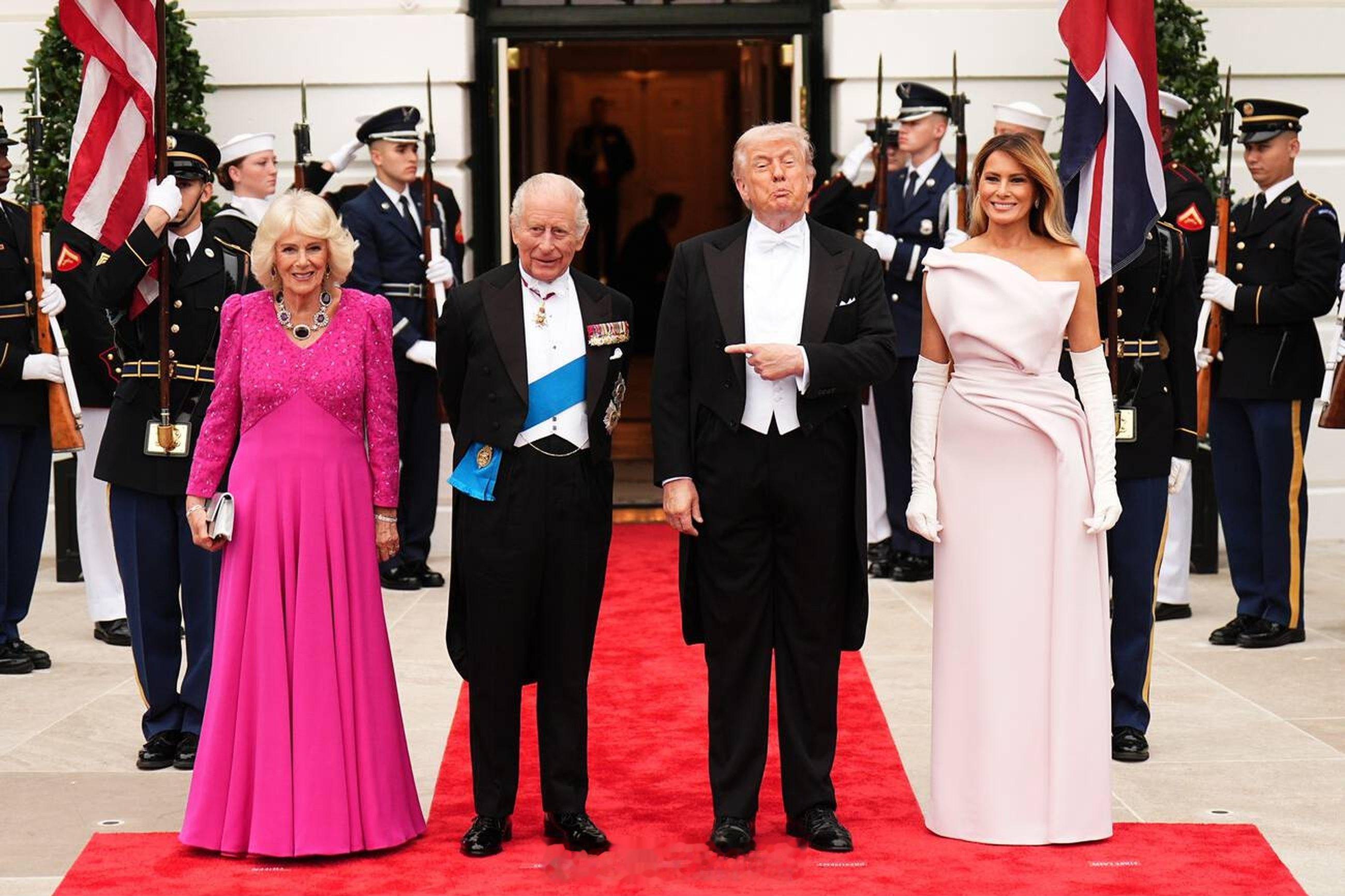 英国王室  2026年4月28日，查尔斯三世和卡米拉王后在白宫参加国宴🇺🇸 