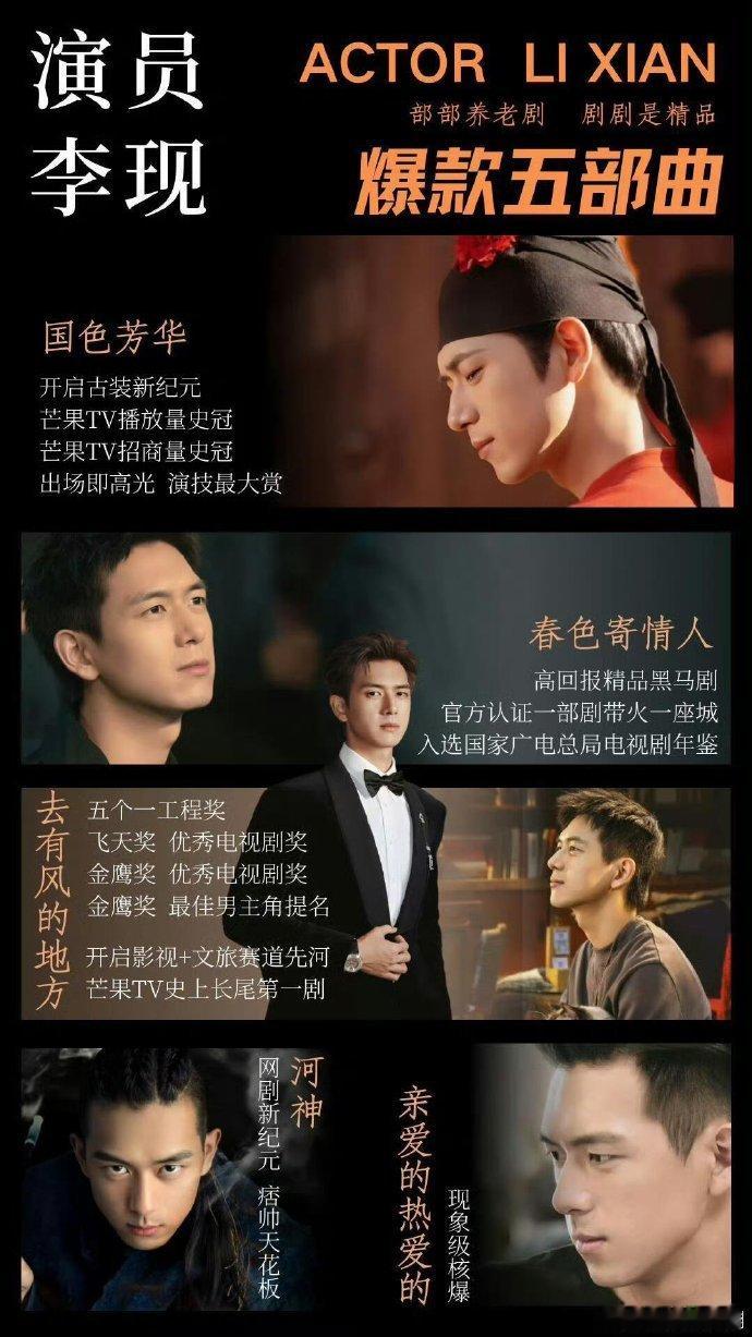 内娱演员实绩图  爆剧角色频现，演员们的实绩图见证内娱演艺的璀璨！  