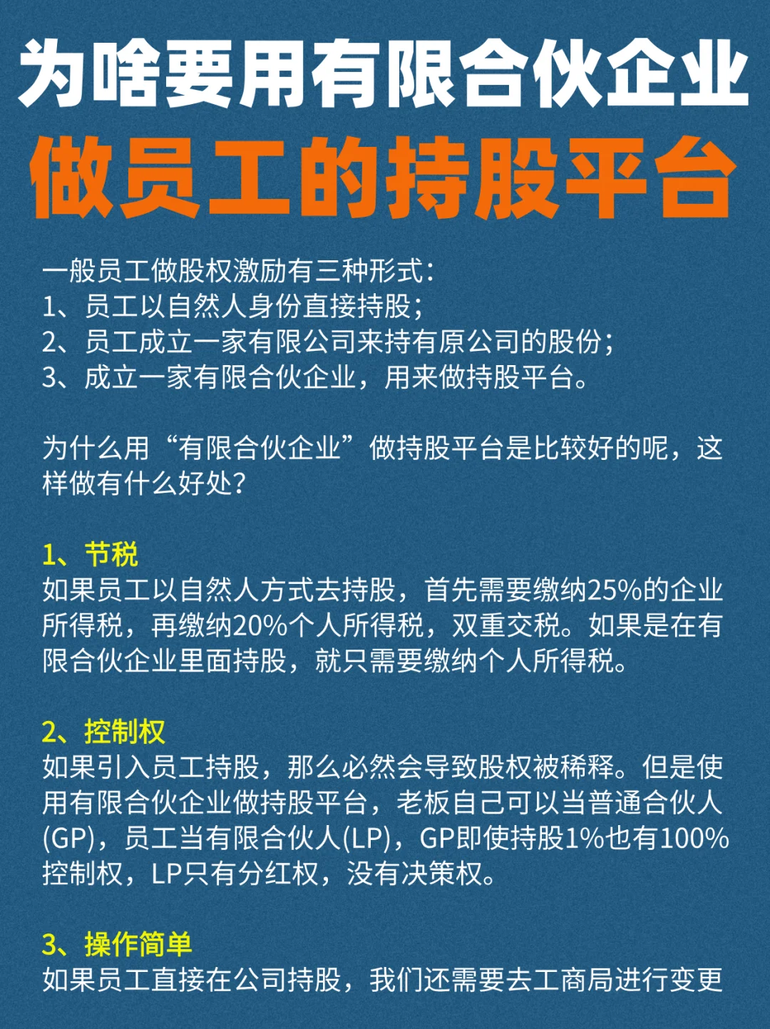 🎯员工持股平台 | 有限合伙企业