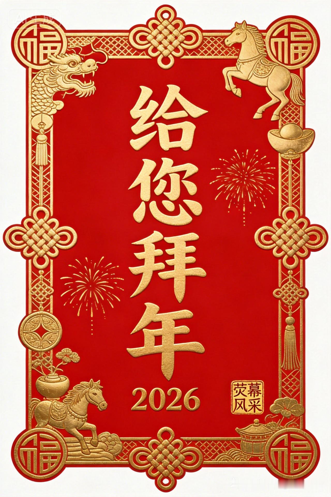 2026年给您拜年，福气满满，万事如意！🎉🐴🐎