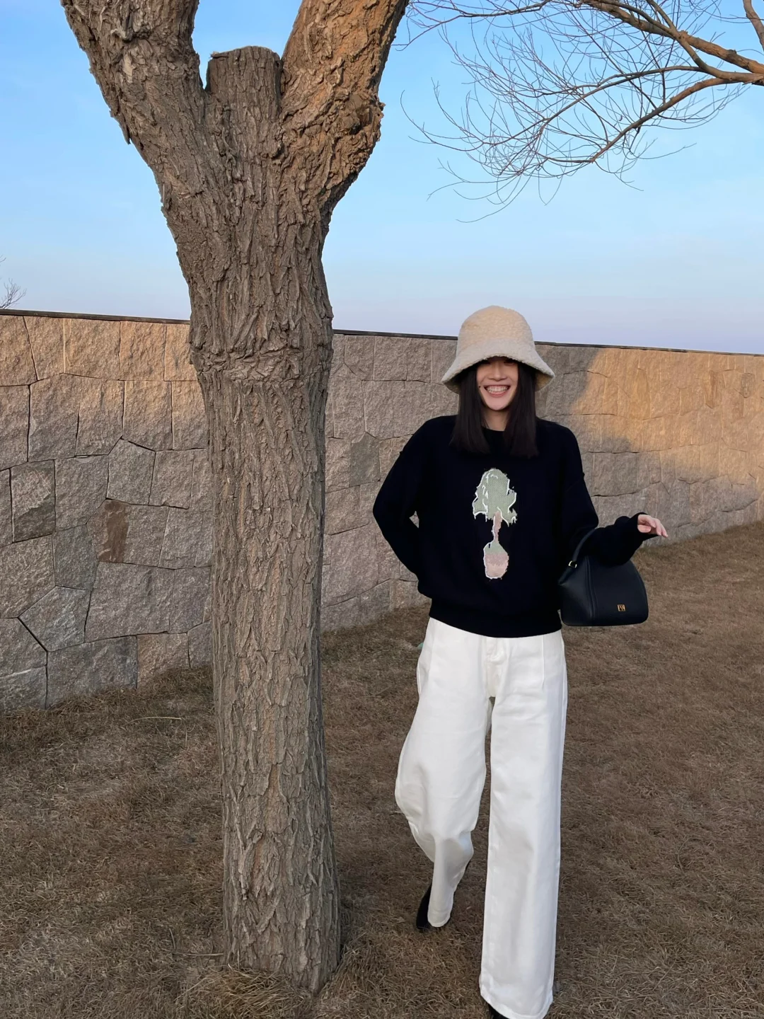 OOTD 初春的黑白配
