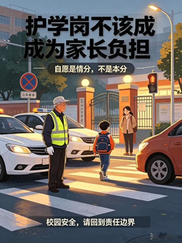 护学岗全是老年人“自愿”值守，校园安全不该转嫁到家长身上