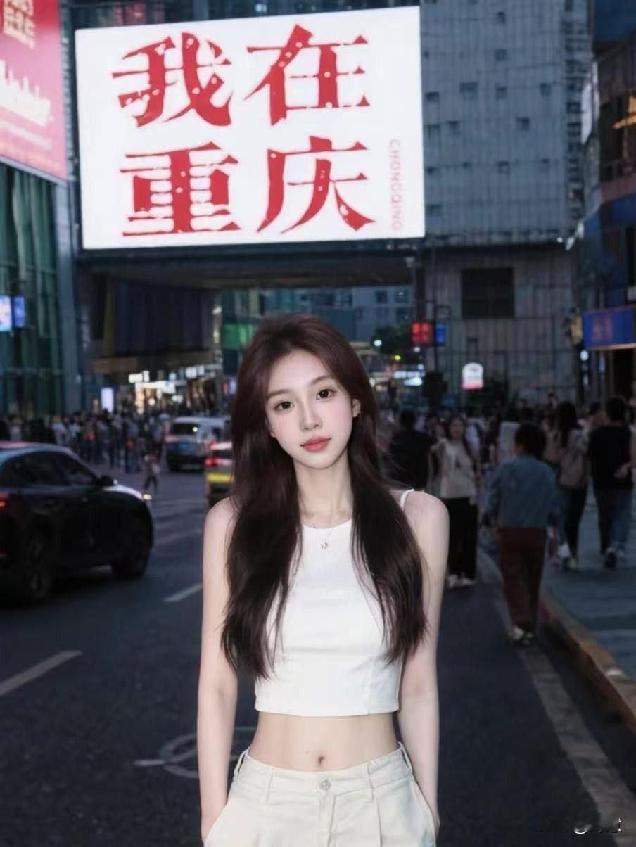 打卡重庆夜景，少女与霓虹灯的浪漫邂逅