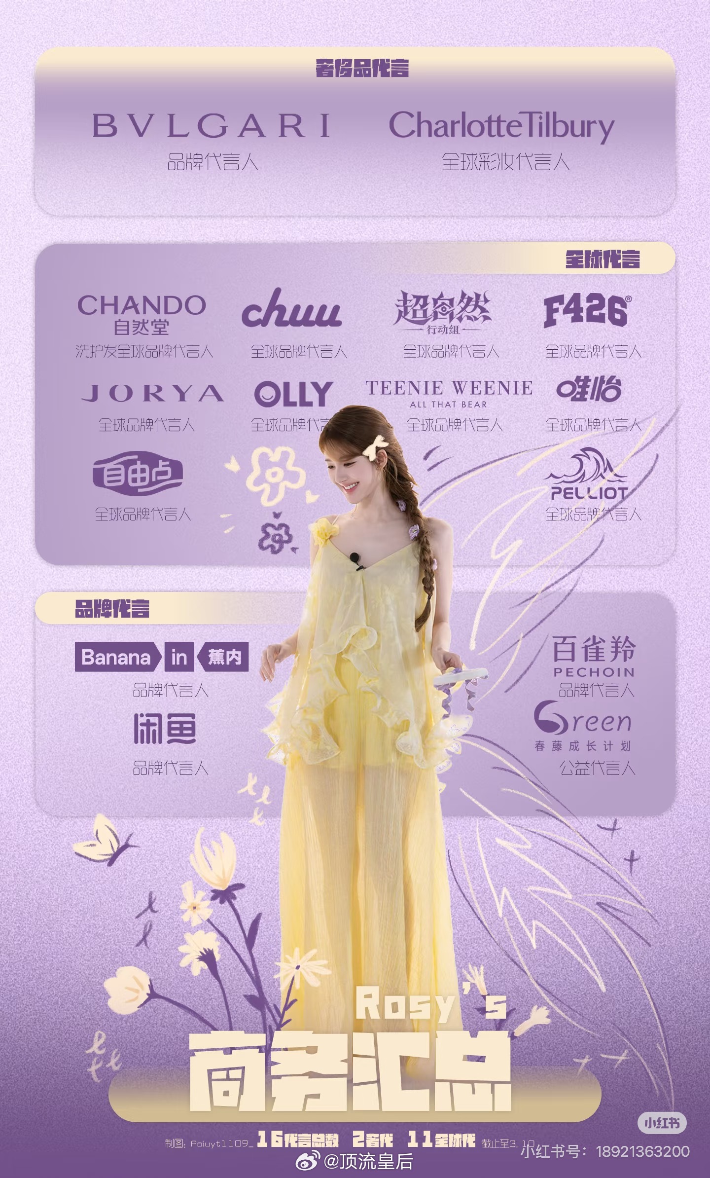 赵露思商务代言数量和质量都很拿得出手。