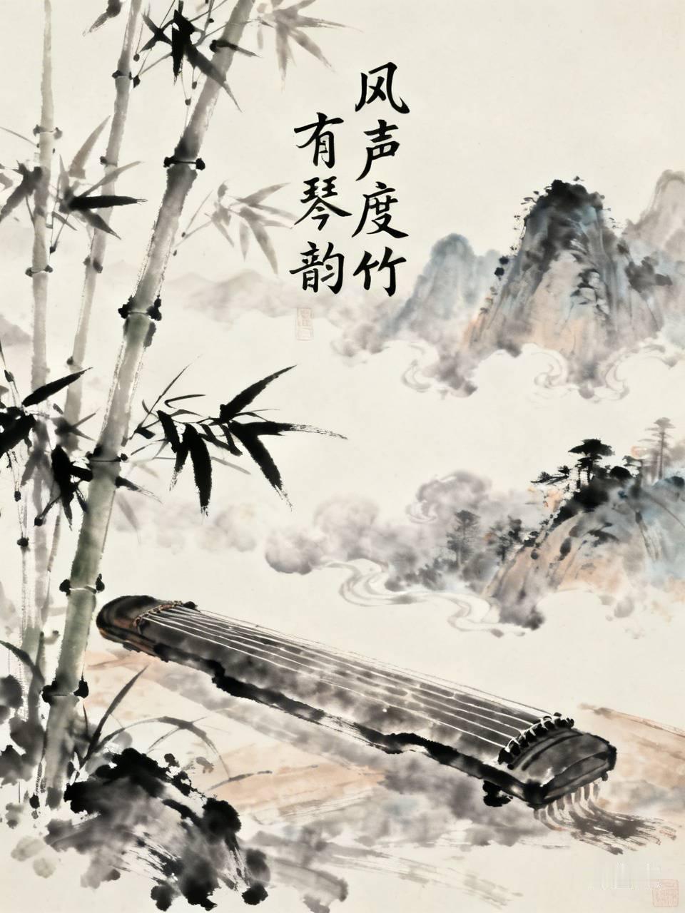 風聲度竹有琴韵。