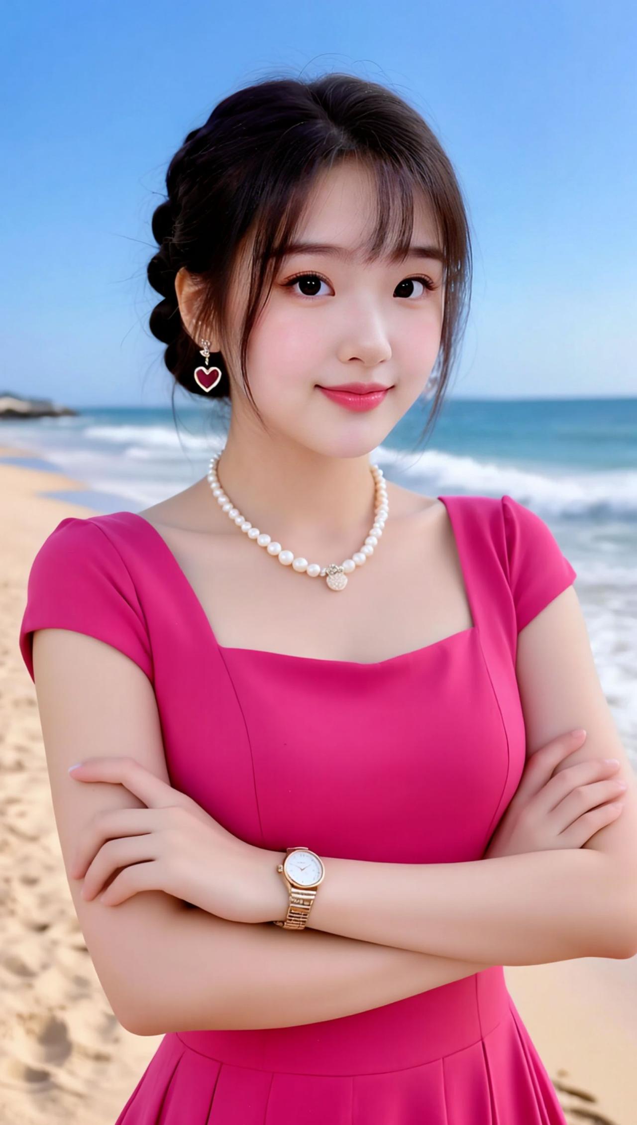 AI海滨甜系照 抖音ai创作 谁拍谁美 如果有时间你一定要去看海