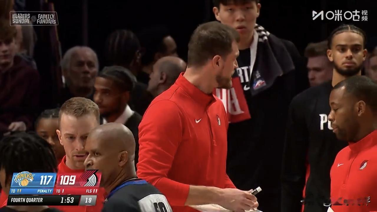 杨瀚森没有登场，尼克斯123-114终结开拓者队五连胜，布伦森26+6+8

今