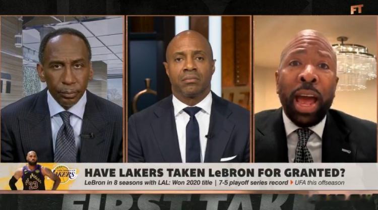 5月16日讯 今天，前NBA球员、现评论员肯尼·史密斯聊到了湖人是否怠慢詹姆斯的