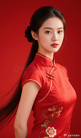 来个红衣大美女，今天大红。 
