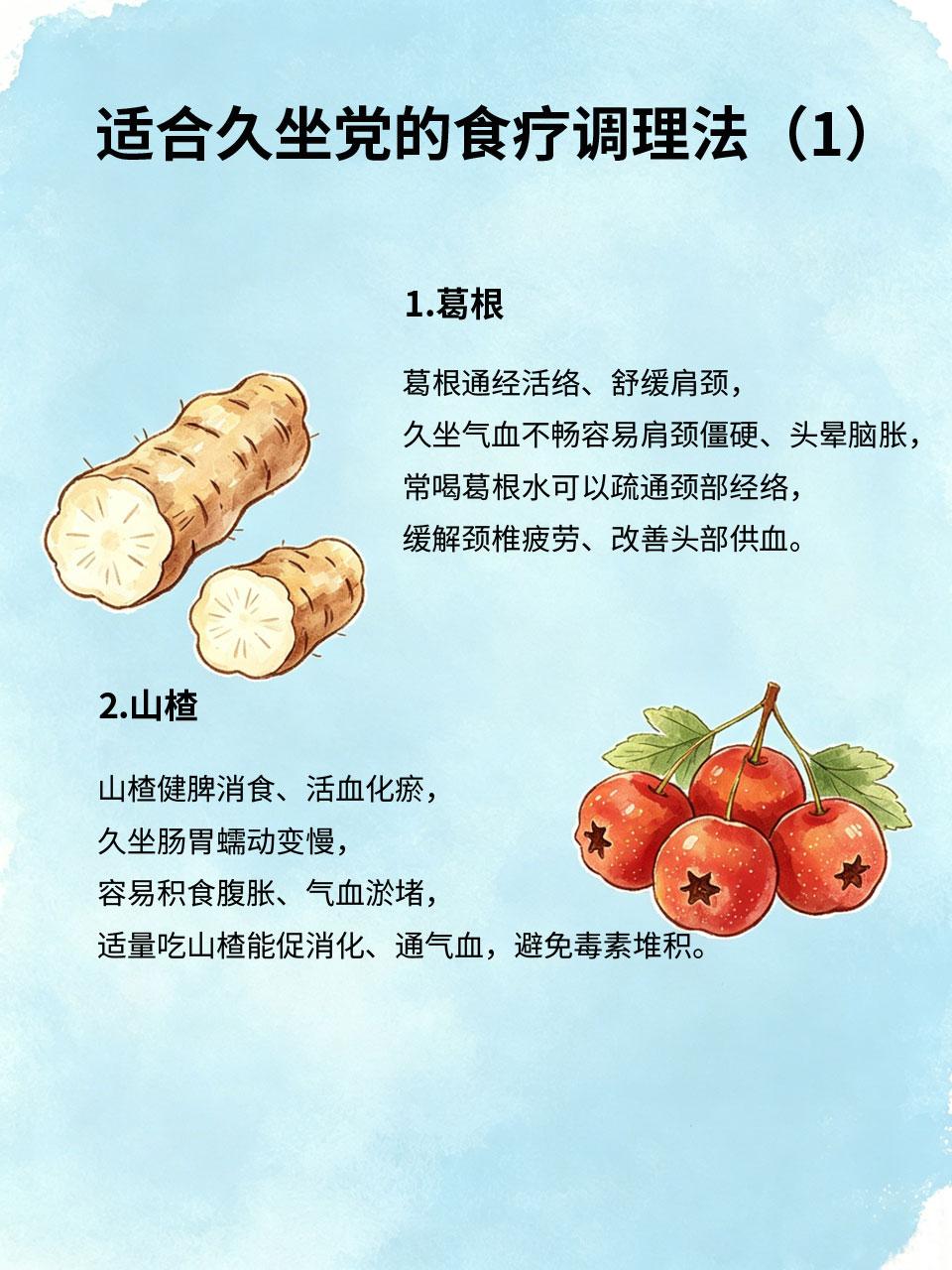 久坐党必学食疗调理法，缓解全身不适
上班族、学生党长期久坐不动🪑，容易气血淤堵