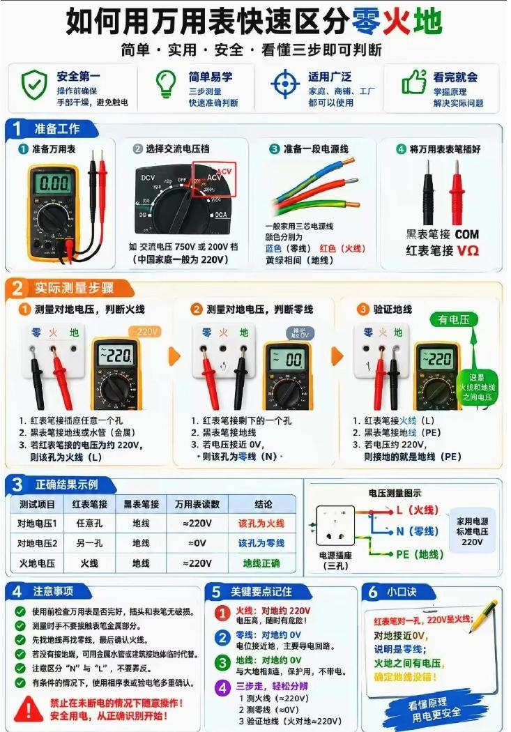 《家里插座别乱捅！记住这“3步傻瓜法”，不用叫电工，自己2分钟分清零火地》
⚡️