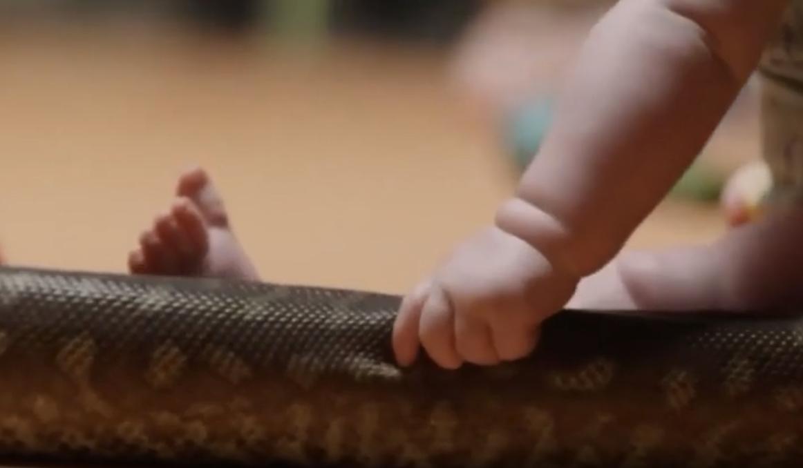 这张宝宝掐蛇的图片并不是 AI 生成的，而是一张真实照片。它来源于澳大利亚一项颇