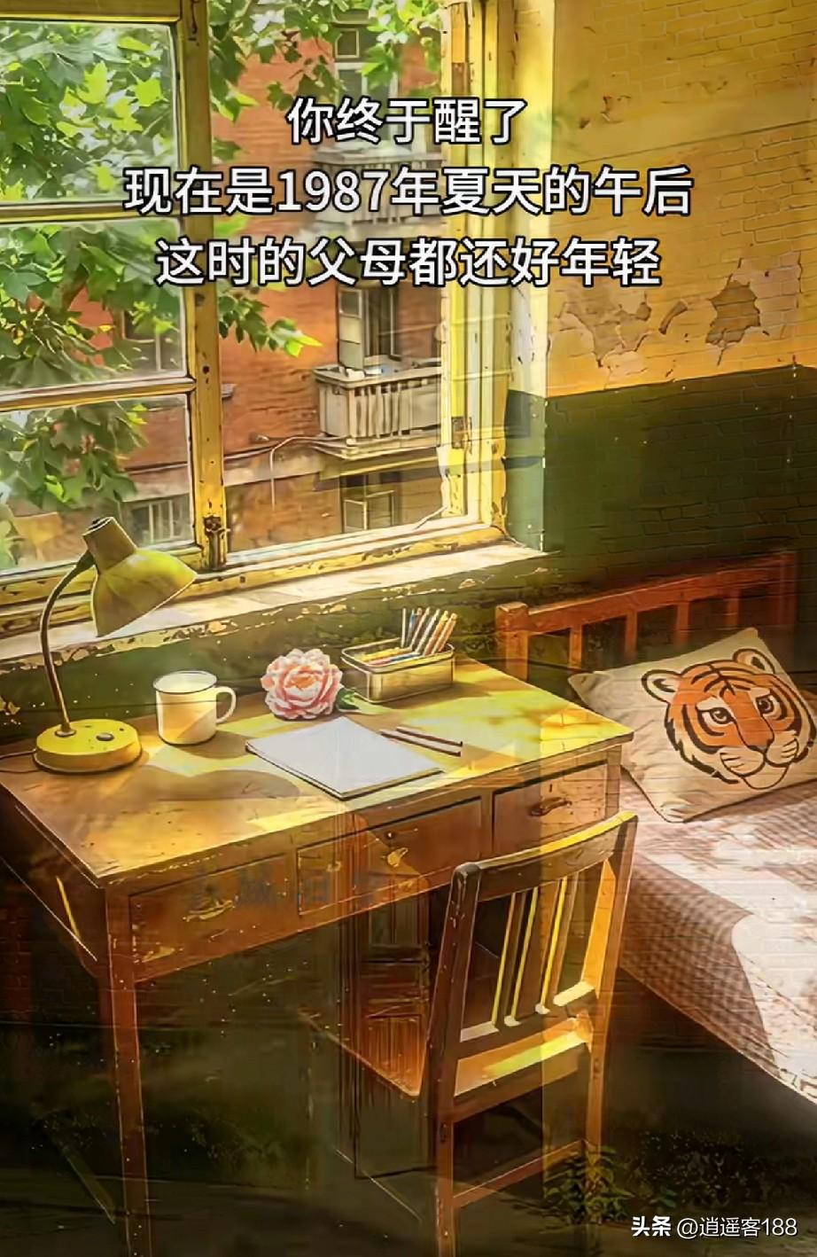 你终于醒了，现在是 1987 年夏天的午后，这时的父母还很年轻。

今天刷到这么