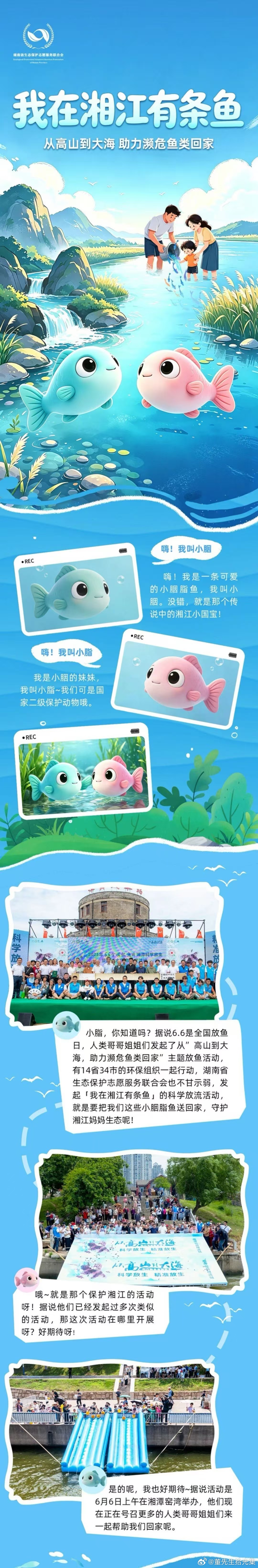 我在湖南湘江有条鱼【科学放生丨叮！湘江小国宝，找你当守护人啦～】为积极响应国际生