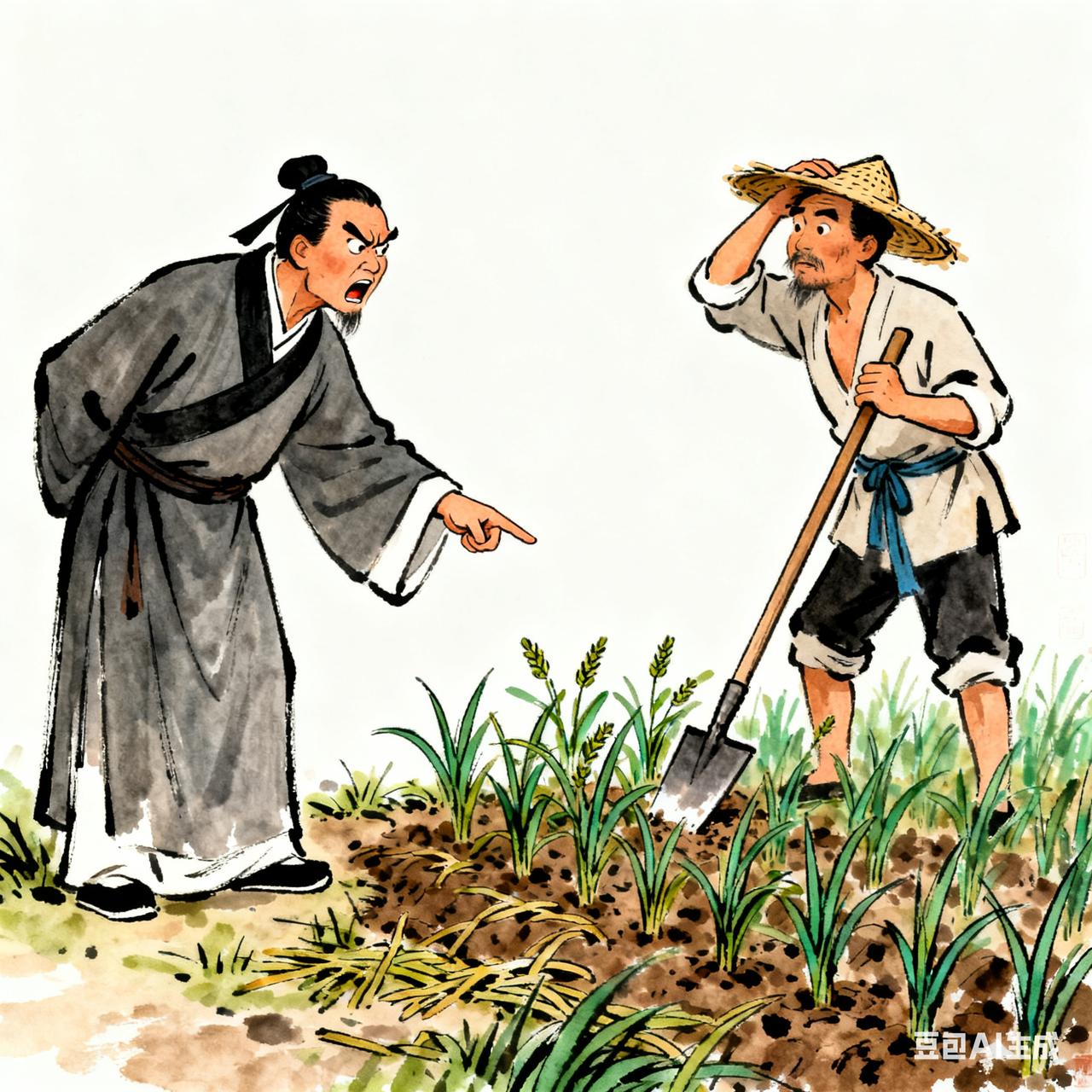 古代笑话

 地主见长工李四干活时总哼小曲，

就找茬：“你倒清闲，

地里草都