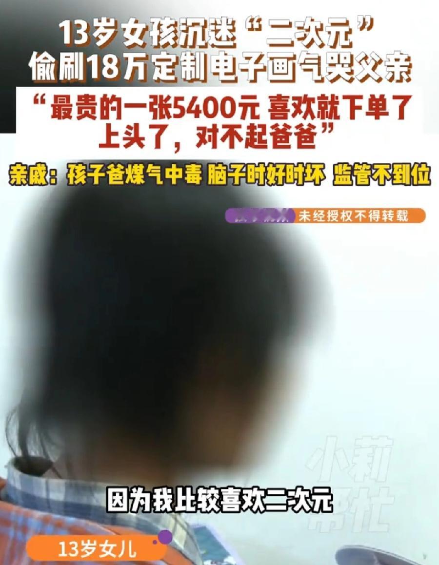 河南三门峡13岁女孩沉迷二次元偷花18万。
河南巩义13岁女孩玩手机偷花40多万