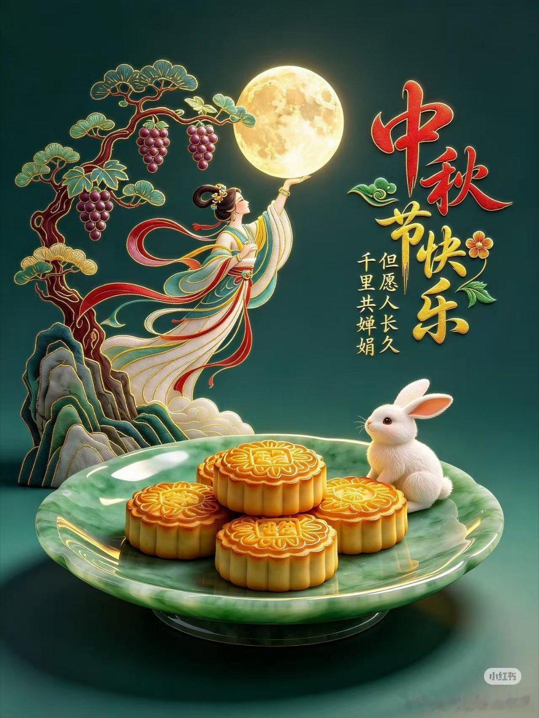 🥮花好月圆，情满中秋🥮    明月寄相思，秋风送祝福；    举杯邀明月，天