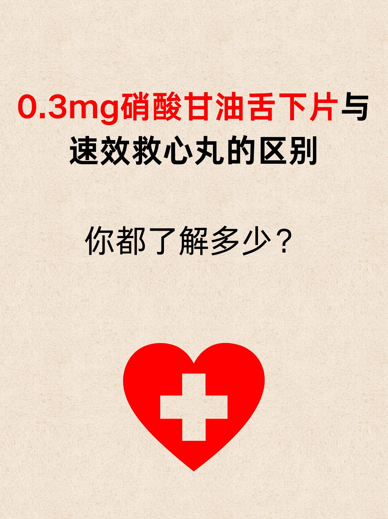 0.3mg硝酸甘油舌下片和速效救心丸的区别。你都了解多少？在心绞痛发作...