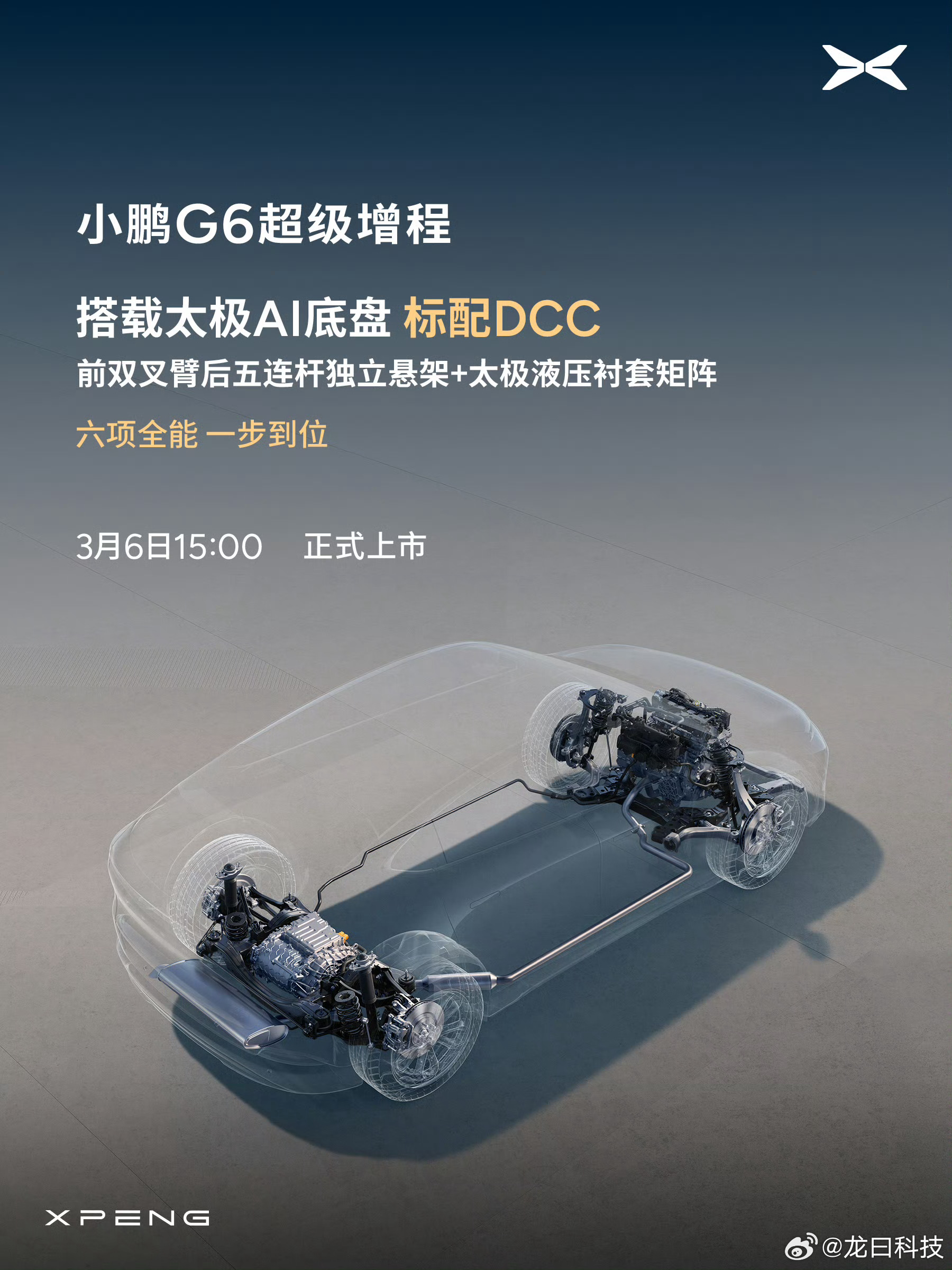 小鹏G6超级增程六项全能一步到位小鹏G6超级增程今天下午正式上市了，官方给的定义