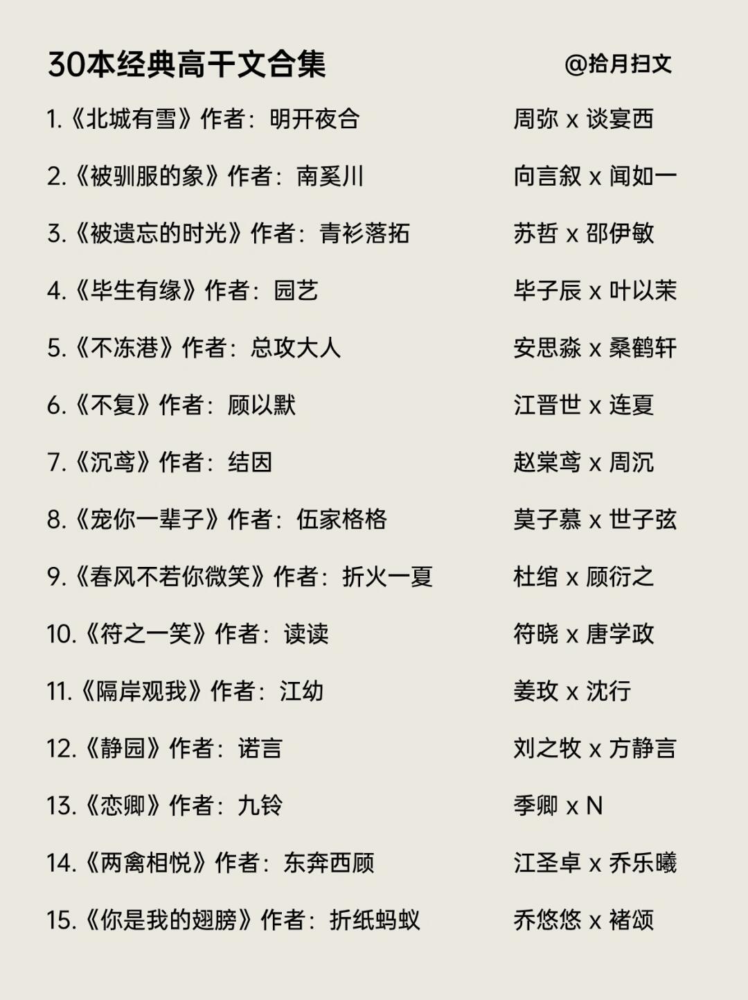 30本巨绝京圈高干文‼️强势腹黑，巨撩巨宠