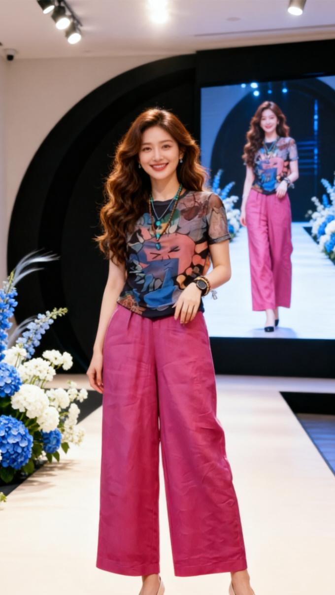 拉素26夏季新品发布会 穿搭灵感制造机 2026春夏穿搭 模特走秀宽腿裤 202