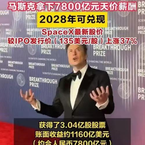 马斯克全额行使2018年特斯拉股权激励，账面浮盈约1160亿美元，股票锁至202