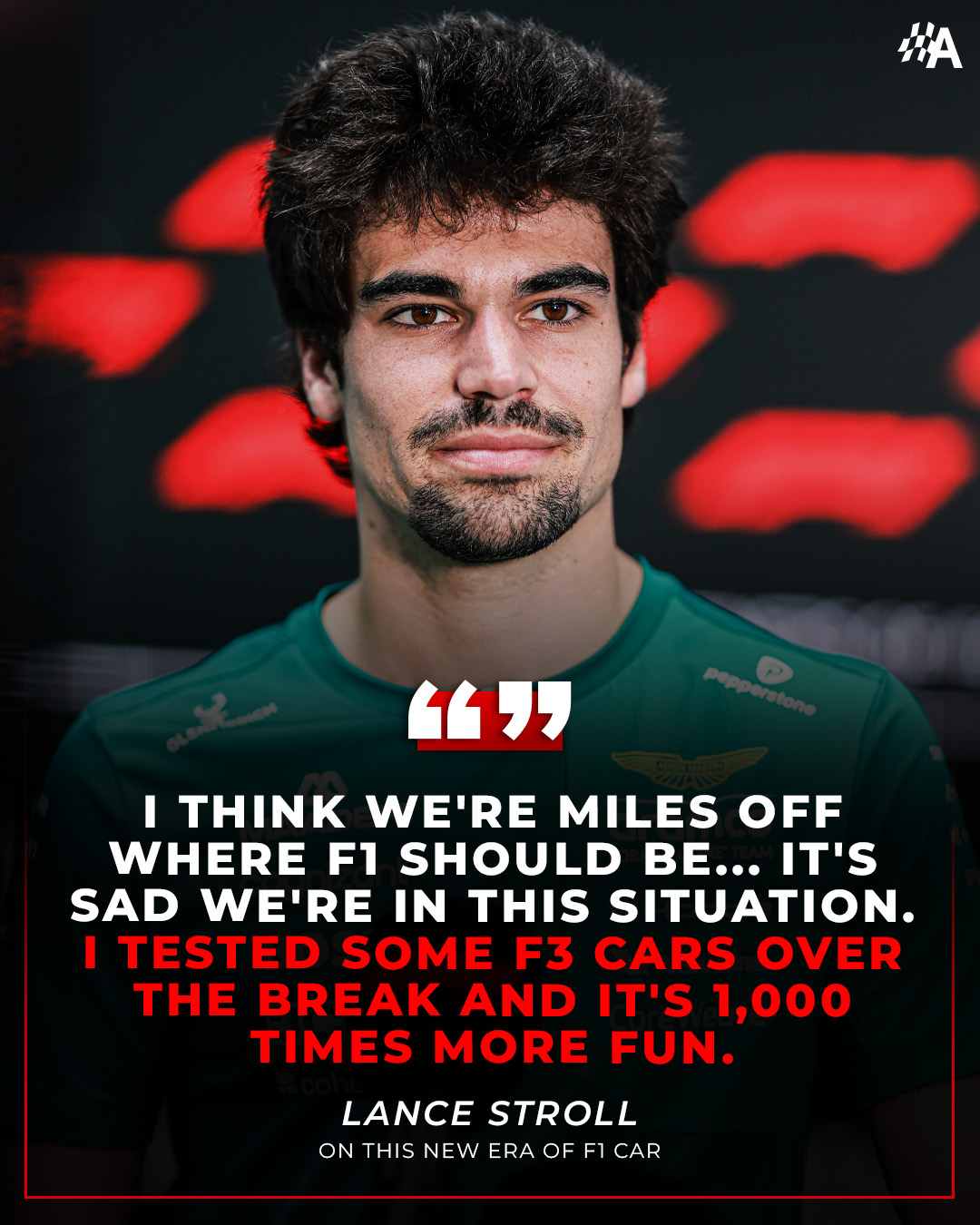 少爷：我认为现在的F1和它应有的样子相距甚远，出现这种情况令人伤心我在休赛期测试