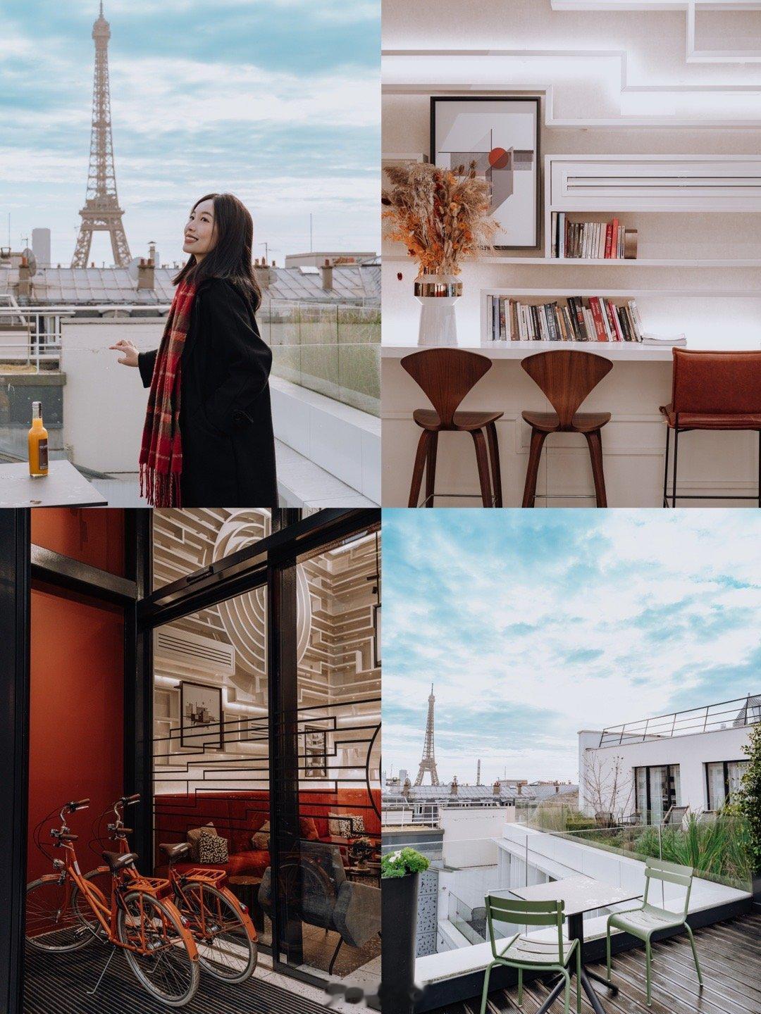 酒店露台看铁塔，下次来巴黎我还住这！这次来巴黎，正好赶上了欧洲的圣诞大假期，没想