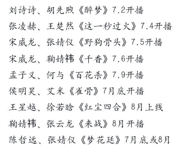 下个月好多剧要开播 有没有期待的？ 
