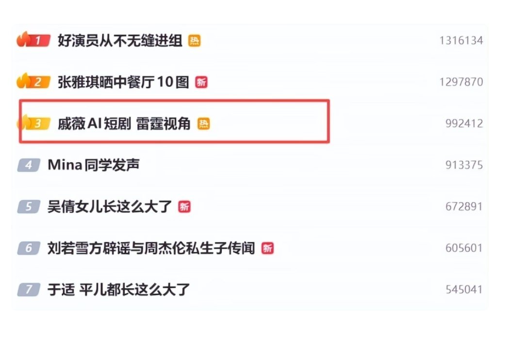 闹大了！戚薇AI短剧因雷霆视角引发全网热议，账号被冲评论区沦陷 