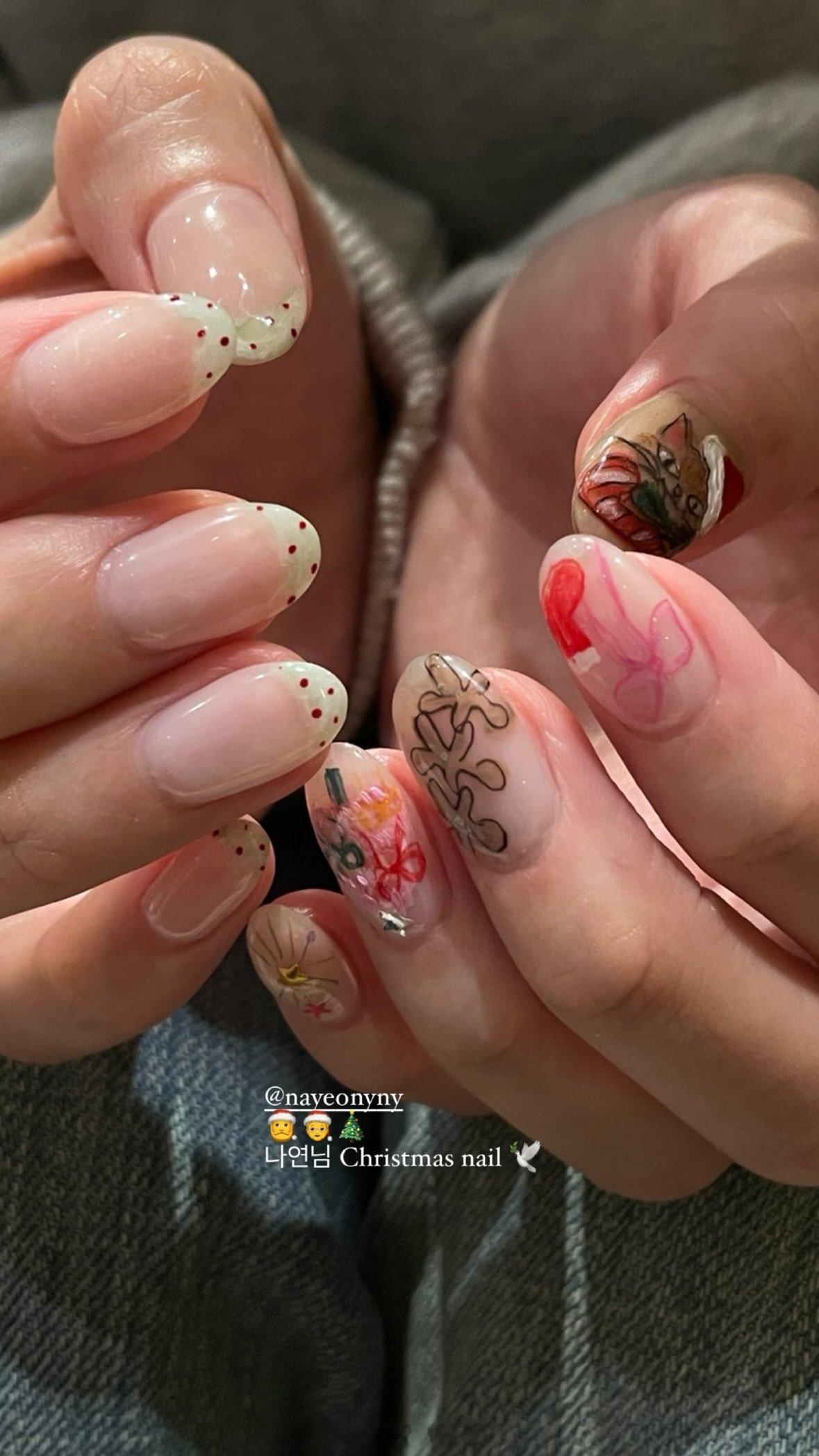 ins圣诞年末0美甲🎄 