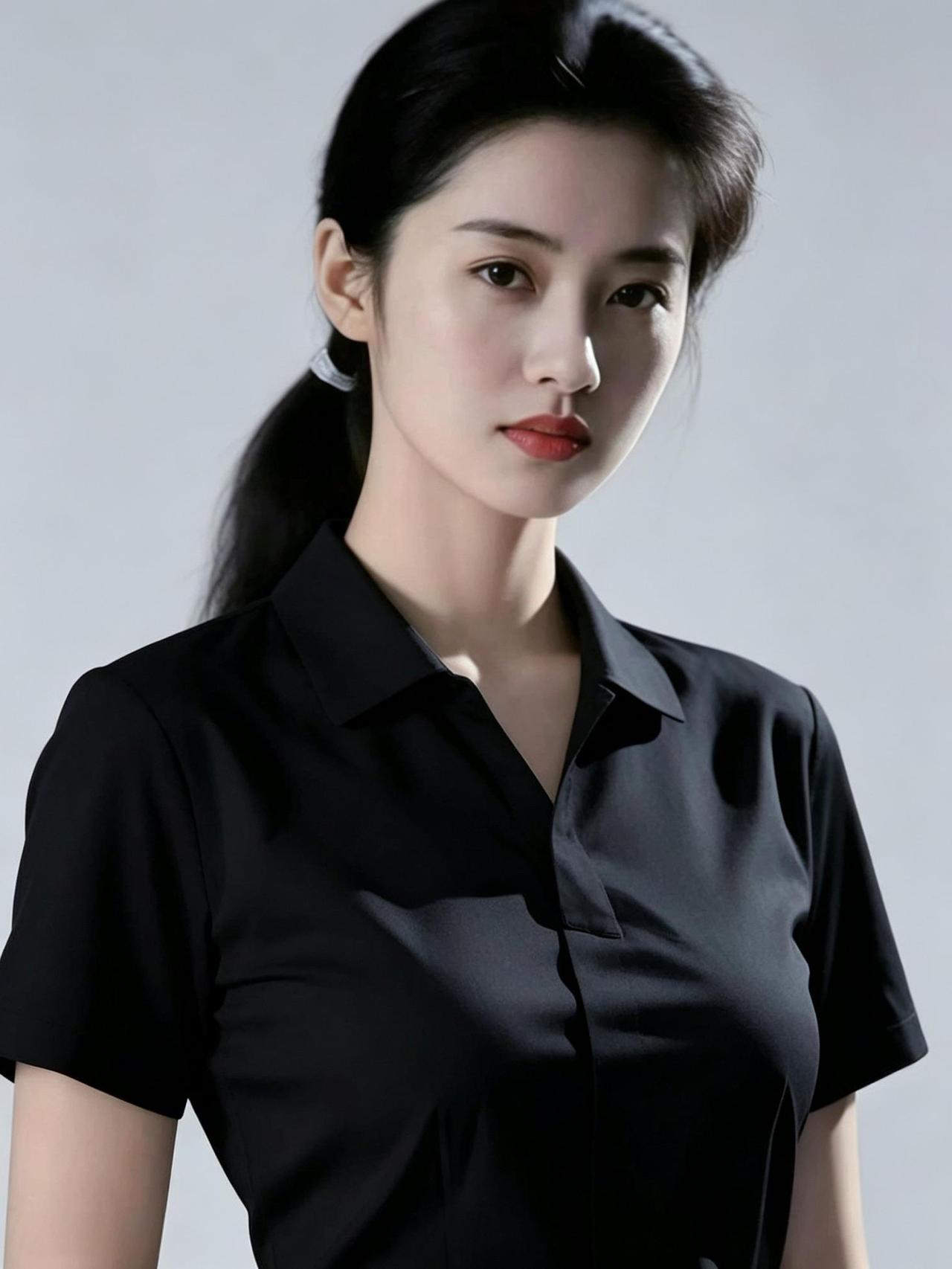 实际上，这个姑娘的形象才是 99.99%男生心中的“女神”。
她，素衣简服，未施
