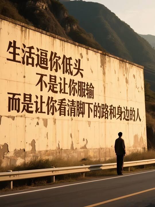 “生活逼你低头，不是让你服输，而是让你看清脚下的路和身边的人” 
