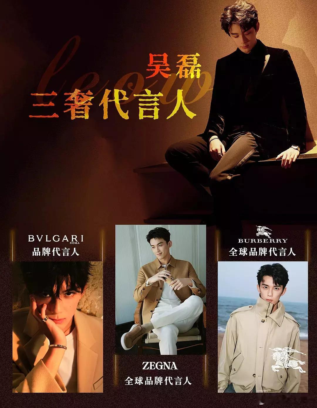 吴磊空降Burberry全球代言人，他代言又三奢了，代言数量也回到20+了（宝格
