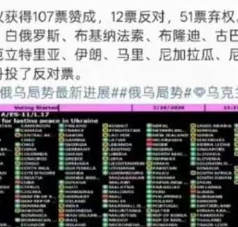 弱国无外交啊！选择支持乌克兰的国家只有 107 个，但是选择支持俄罗斯的国家，居
