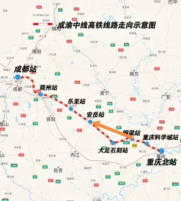 成渝中线高铁为啥要绕大足？
成渝中线高铁最让人疑惑的就是为什么要到大足去绕一个大