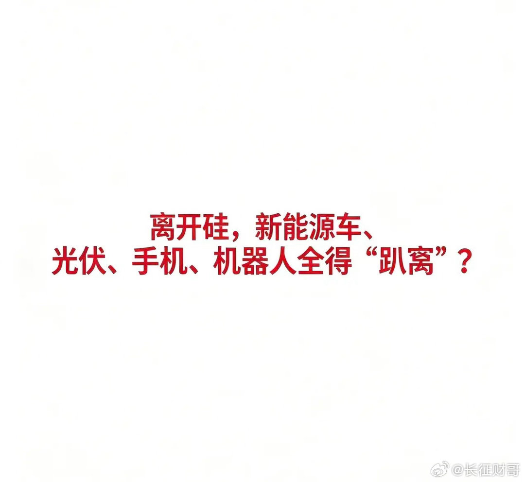 离开硅，新能源车、光伏、手机、机器人全得“趴窝”？一文盘点硅基全赛道：光伏硅、有