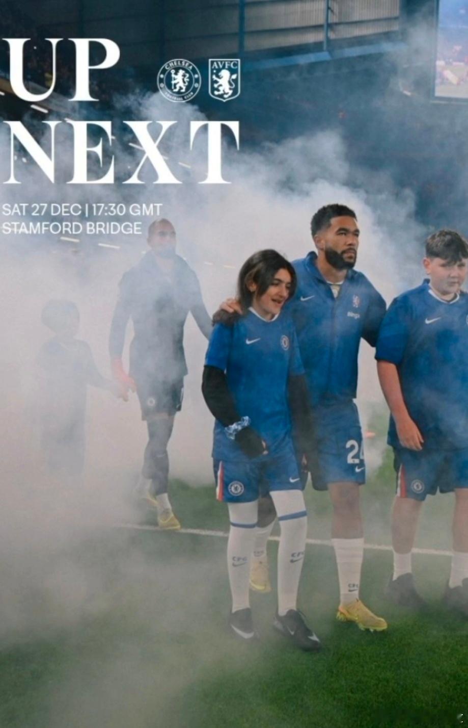 北京时间明天凌晨，切尔西将在英超第18轮比赛中主场对阵维拉。切尔西官方社媒发布了