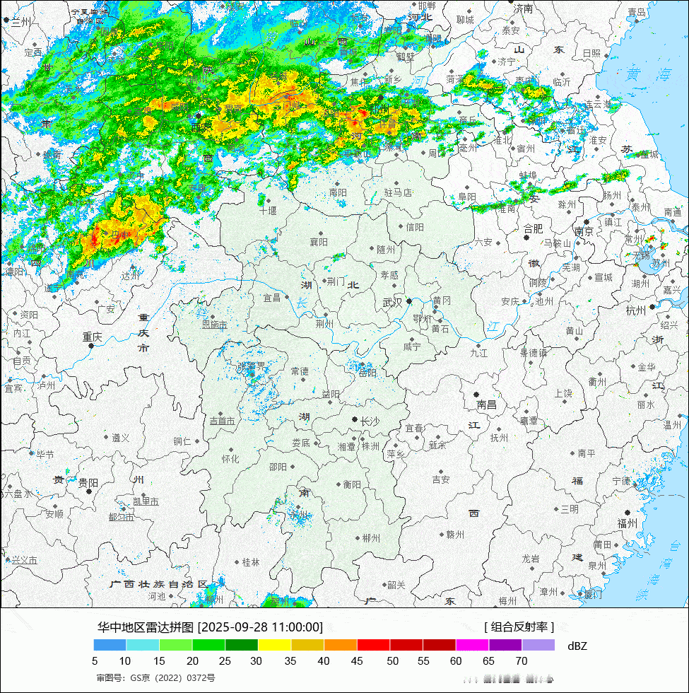 【强降雨和强对流】今天08-14时，依然是副高南侧台风降雨，副高北侧冷暖交汇的切