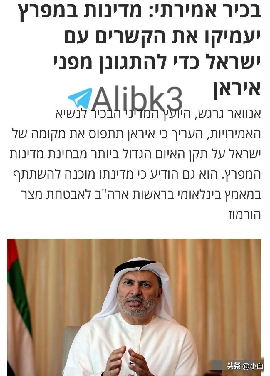 阿联酋准备彻底跪下了
阿联酋总统顾问安瓦尔·加尔加什发表这份声明"我们将加强与以