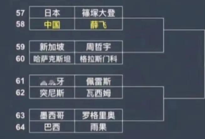 薛飞好不容易过五关斩六将，
冲进多哈世乒赛男单名单，
却一上来就落到了雨果的八分