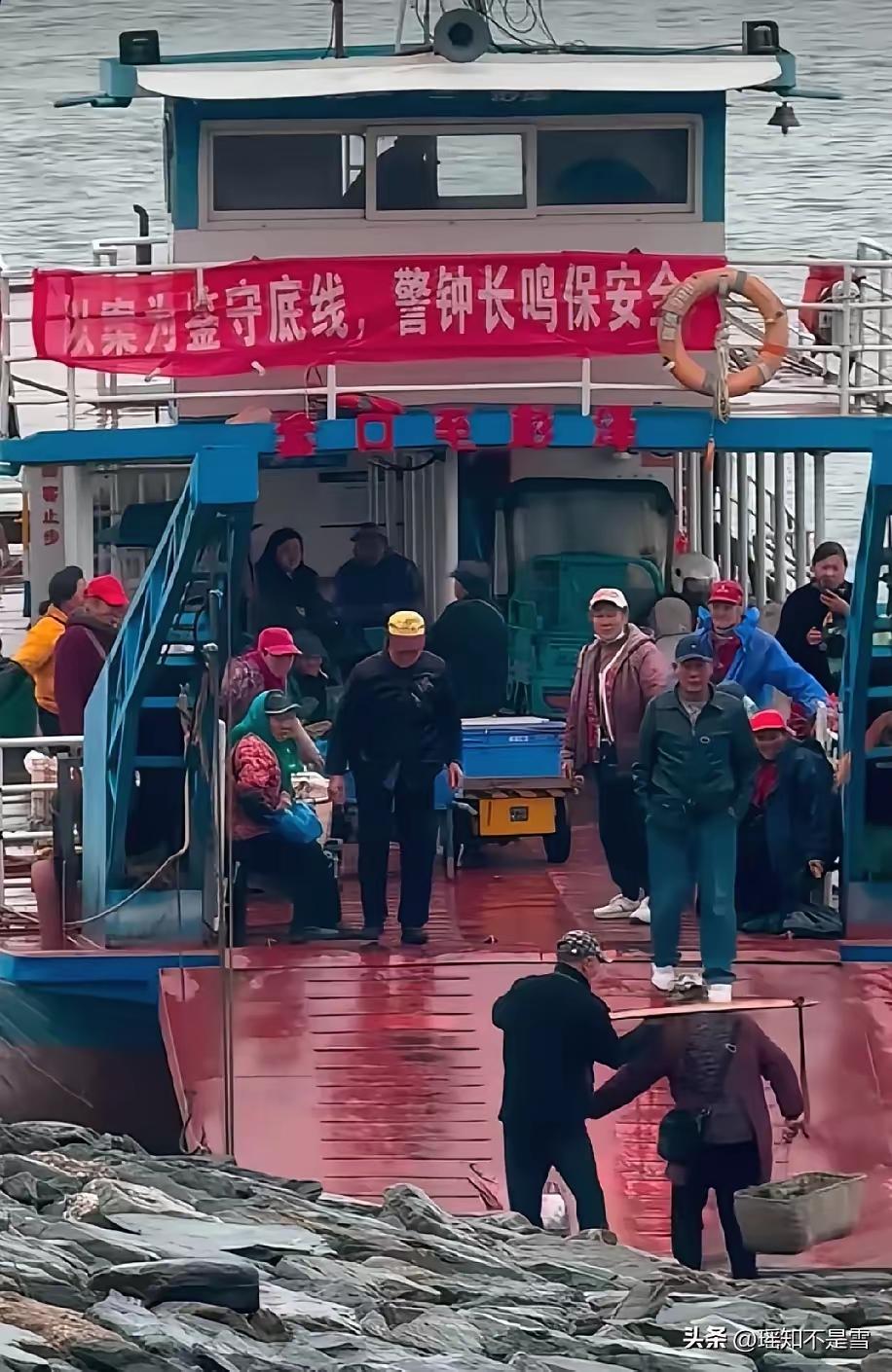 84岁奶奶挑菜赶轮渡，船离岸几十米后，这一幕登上了人民日报！
此事登上了人民日报