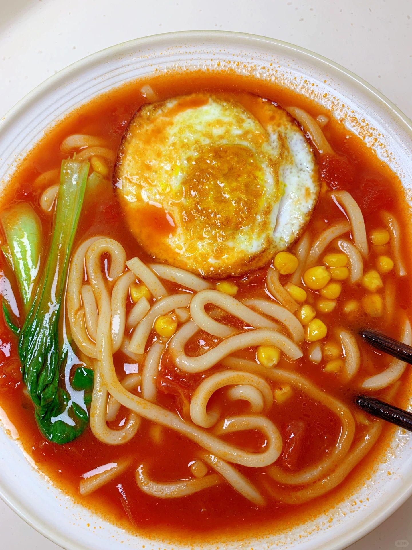 番茄浓汤乌冬面🍜好吃到汤都不剩！