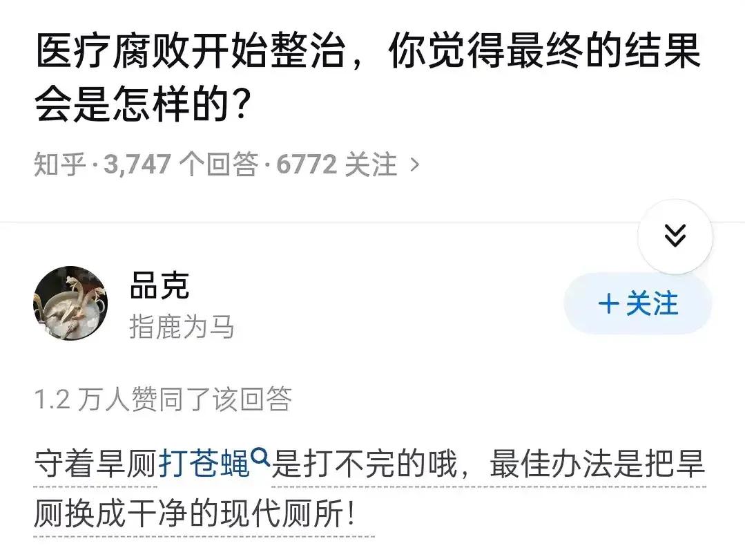 关于医疗反腐，这是知乎的一个高赞回答[赞][赞]