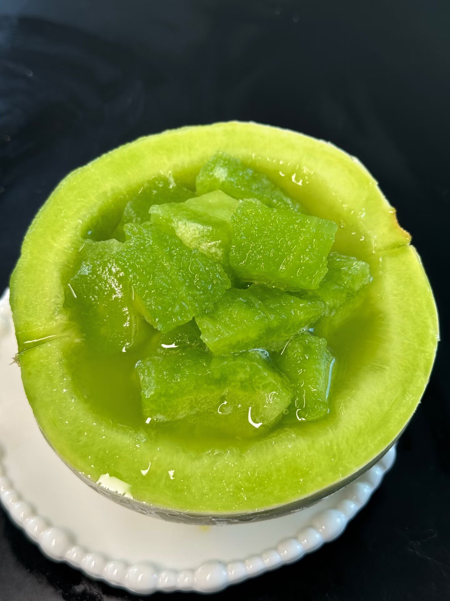 冰淇淋玉菇甜瓜真的太多水了